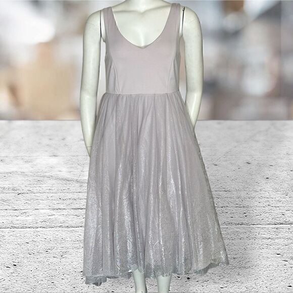 Torrid Lilac Metallic Shimmer Sleeveless Gown - Picture 4 of 6